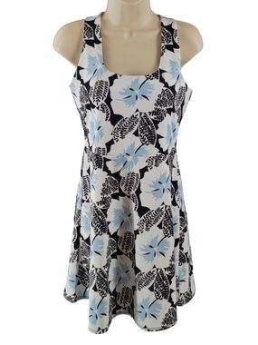 Laura Ashley White and Light Blue Floral Athleisure Dress